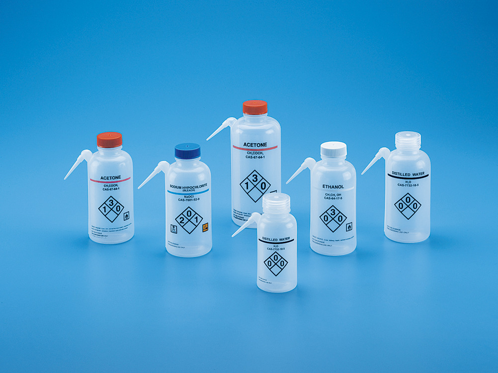 Leak-Proof Wash Bottles Sodium Hypochlorite